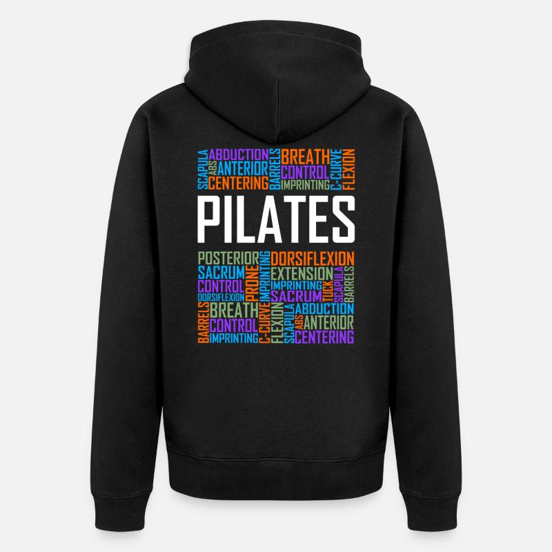 Mots Pilates - Veste à capuche bio Premium Unisexe - noir
