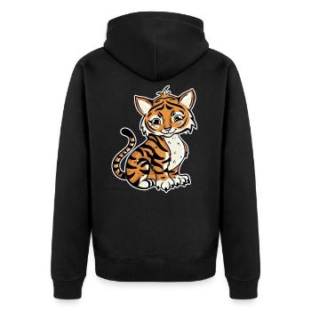 Tigre - Veste à capuche bio Premium Unisexe - noir - Dos - Nico (187cm)