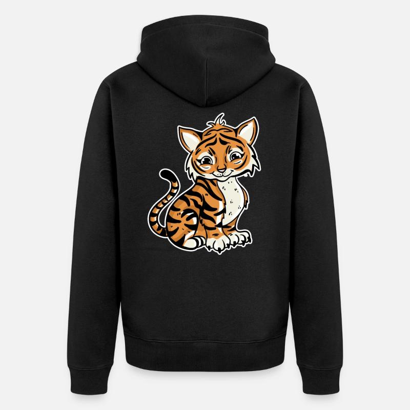 Tigre - Veste à capuche bio Premium Unisexe - noir