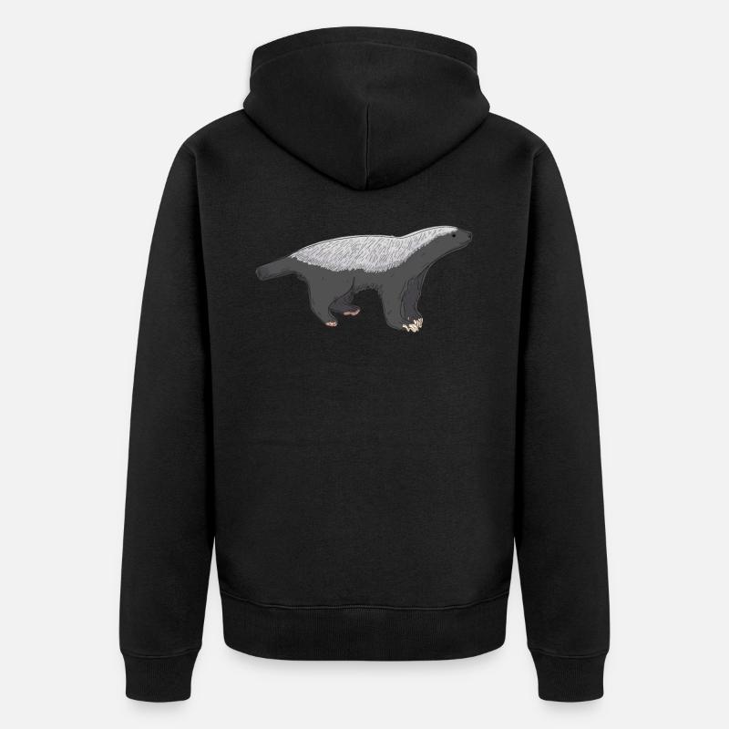 Illustration de blaireau de miel - Veste à capuche bio Premium Unisexe - noir
