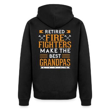 Retired Fire Fighters Make The Best Grandpas - Unisex Premium Organic Zip Hoodie - black - Back - Nico (187cm)