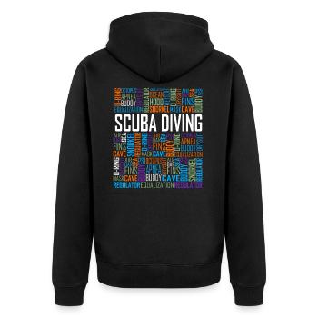 Mots de plongée sous-marine - Veste à capuche bio Premium Unisexe - noir - Dos - Nico (187cm)