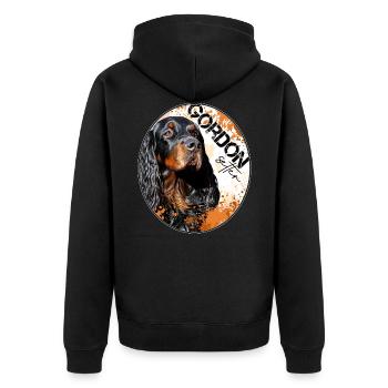 Gordon Setter Splash - Veste à capuche bio Premium Unisexe - noir - Dos - Nico (187cm)