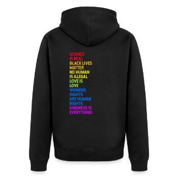 lgbtq, lgbt, gay pride, schwul, regenbogen, pride - Unisex Premium Bio Zip Hoodie - Schwarz - Hinten - Nico (187cm)