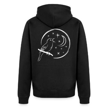 singing nightingale / singing bird - Unisex Premium Organic Zip Hoodie - black - Back - Nico (187cm)