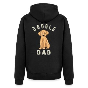 Doodle Dad - Unisex Premium Bio Zip Hoodie - Schwarz - Hinten - Nico (187cm)