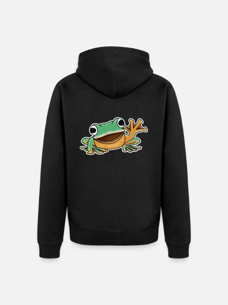 Frog - Unisex Premium Organic Zip Hoodie - black