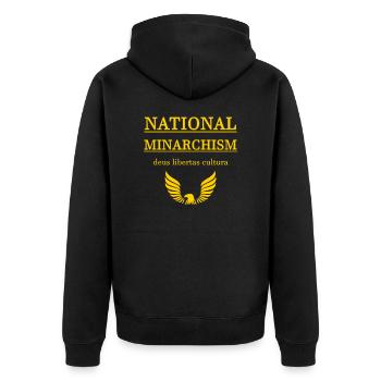 Libertarian State National Minarchism Culture Free - Unisex Premium Organic Zip Hoodie - black - Back - Nico (187cm)