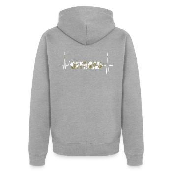 Off-road terrain - Unisex Premium Organic Zip Hoodie - heather grey - Back - Nico (187cm)