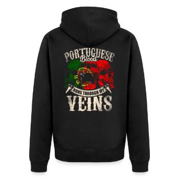 Le sang portugais coule dans mes veines - Veste à capuche bio Premium Unisexe - noir - Dos - Nico (187cm)