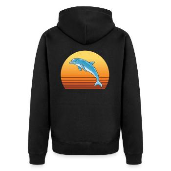 Dolphin Sun - Veste à capuche bio Premium Unisexe - noir - Dos - Nico (187cm)