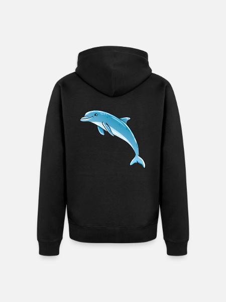 Delfin - Unisex Premium Bio Zip Hoodie - Schwarz