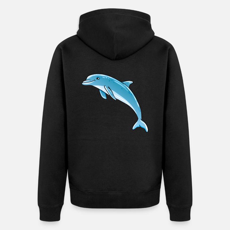 Delfin - Unisex Premium Bio Zip Hoodie - Schwarz