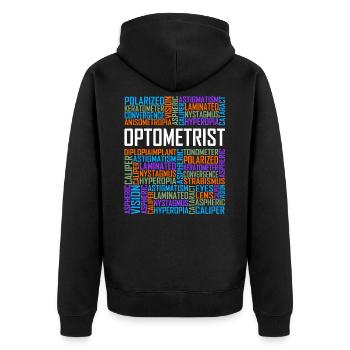 Mots d'optométriste - Veste à capuche bio Premium Unisexe - noir - Dos - Nico (187cm)