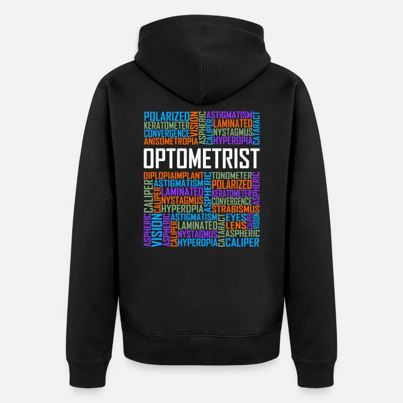 Optiker Worte - Unisex Premium Bio Zip Hoodie - Schwarz