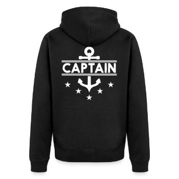 CAPITAINE - Veste à capuche bio Premium Unisexe - noir - Dos - Nico (187cm)