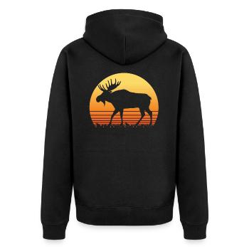 Silhouette de soleil rétro Moose - Veste à capuche bio Premium Unisexe - noir - Dos - Nico (187cm)