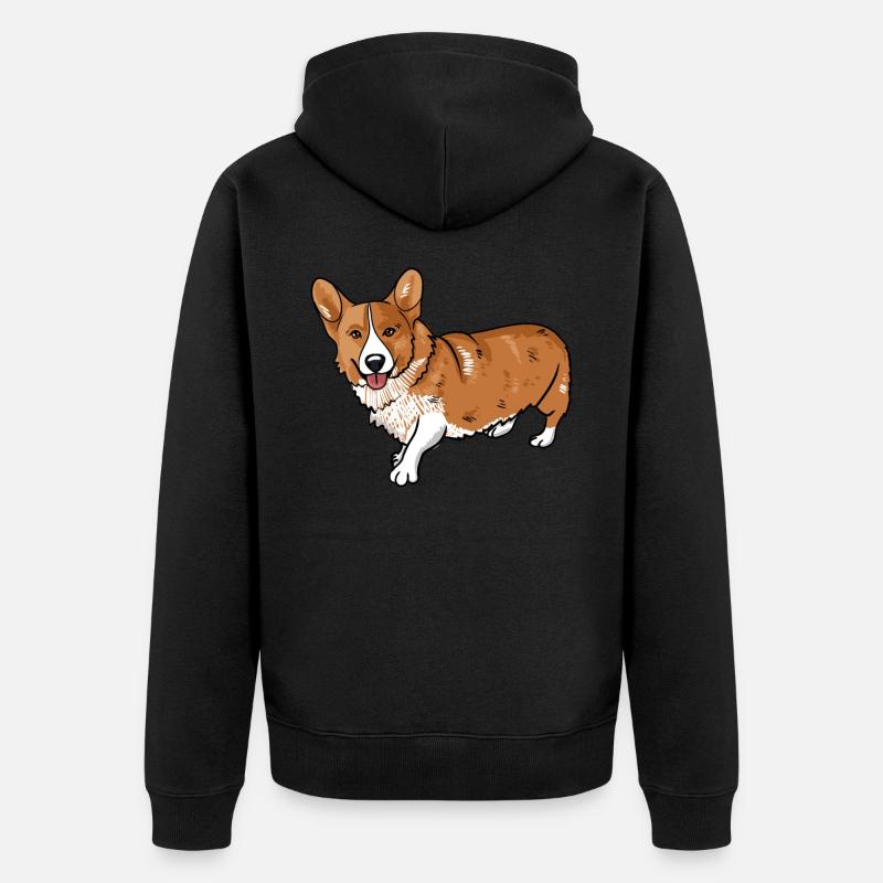 Corgi - Unisex Premium Bio Zip Hoodie - Schwarz