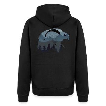 Paraglider paragliding nature eagle - Unisex Premium Organic Zip Hoodie - black - Back - Nico (187cm)