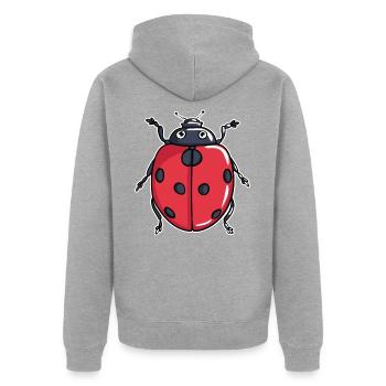 LadyBug - Unisex Premium Organic Zip Hoodie - heather grey - Back - Nico (187cm)