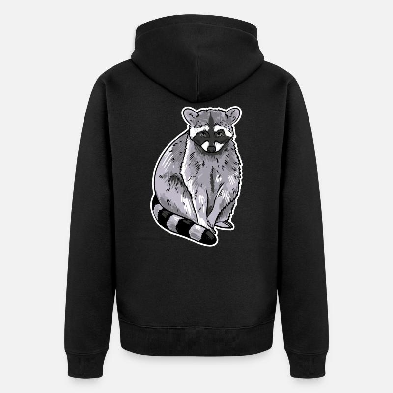 Raton laveur - Veste à capuche bio Premium Unisexe - noir