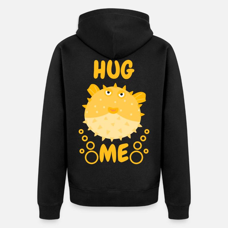 Hug Me poisson-globe - Veste à capuche bio Premium Unisexe - noir