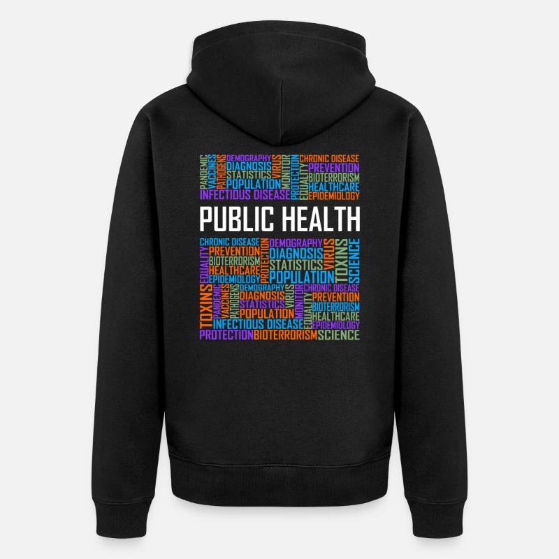 Mots de santé publique - Veste à capuche bio Premium Unisexe - noir