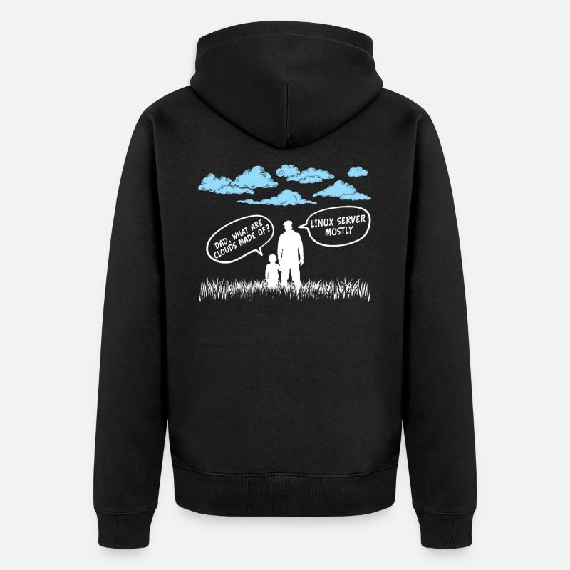 Cloud aus Linux Server meist Geschenkidee - Unisex Premium Bio Zip Hoodie - Schwarz