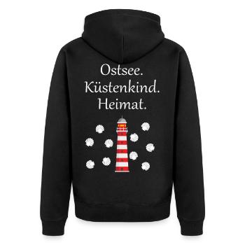 Ostsee Küstenkind Heimat Geschenkidee - Unisex Premium Bio Zip Hoodie - Schwarz - Hinten - Nico (187cm)