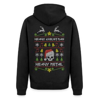 Heavy Christmas - Unisex Premium Bio Zip Hoodie - Schwarz - Hinten - Nico (187cm)