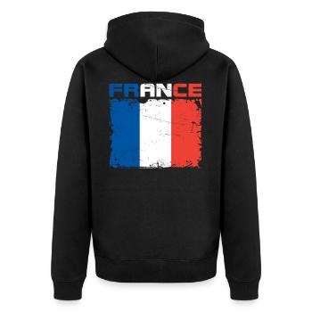 Drapeau france - Veste à capuche bio Premium Unisexe - noir - Dos - Nico (187cm)
