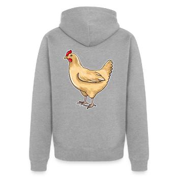 Chicken - Unisex Premium Organic Zip Hoodie - heather grey - Back - Nico (187cm)