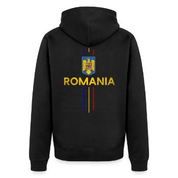 Cadeau drapeau roumain Roumanie Roumanie - Veste à capuche bio Premium Unisexe - noir - Dos - Nico (187cm)