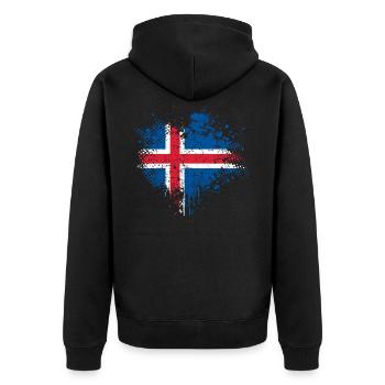 Drapeau de l’Islande - Veste à capuche bio Premium Unisexe - noir - Dos - Nico (187cm)
