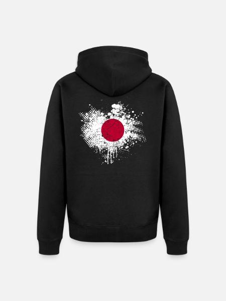 Japan Flag - Unisex Premium Organic Zip Hoodie - black