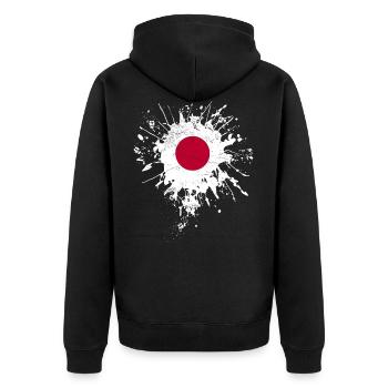 Japan Flag - Unisex Premium Organic Zip Hoodie - black - Back - Nico (187cm)