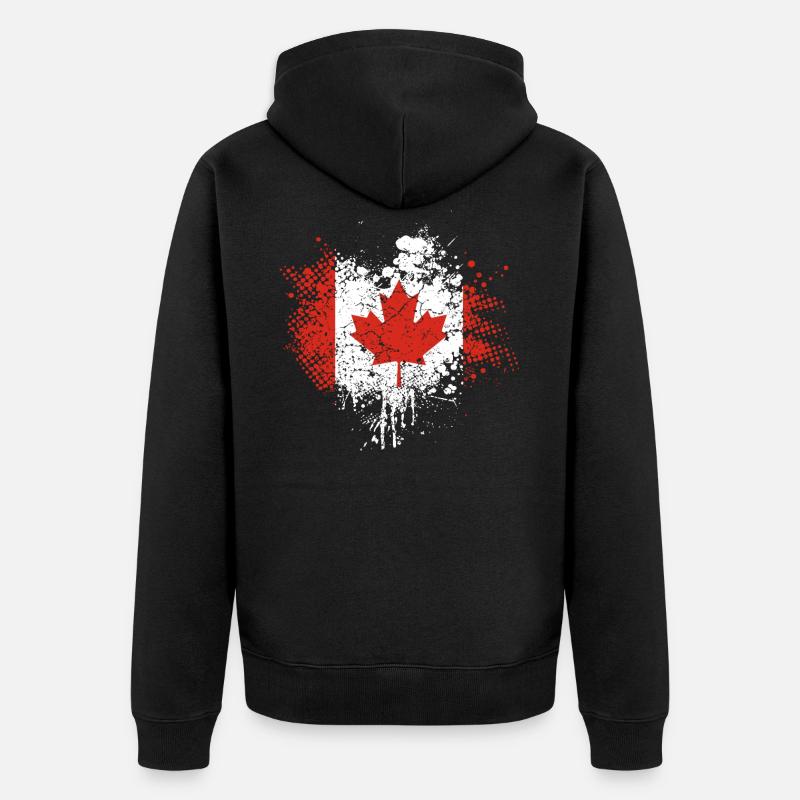 Drapeau du Canada - Veste à capuche bio Premium Unisexe - noir