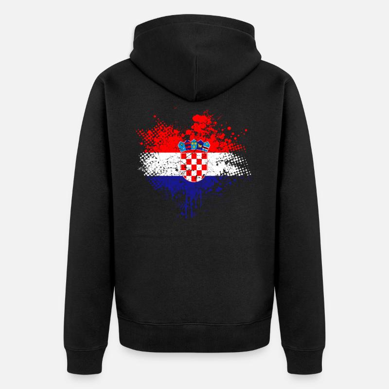 Croatie Drapeau - Veste à capuche bio Premium Unisexe - noir