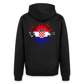 Croatie Drapeau - Veste à capuche bio Premium Unisexe - noir - Dos - Nico (187cm)