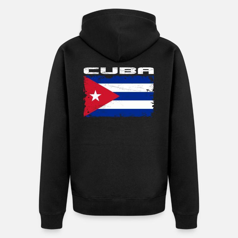 Cuba drapeau - Veste à capuche bio Premium Unisexe - noir
