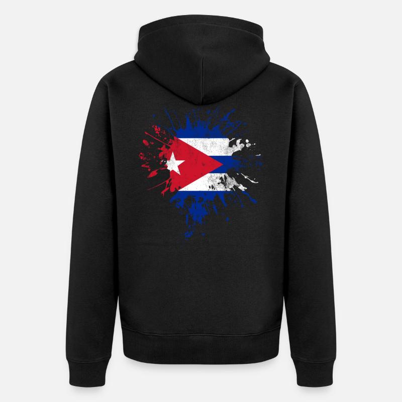 Drapeau de Cuba - Veste à capuche bio Premium Unisexe - noir