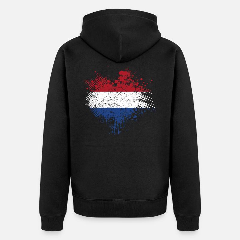 Pays-Bas Pavillon - Veste à capuche bio Premium Unisexe - noir