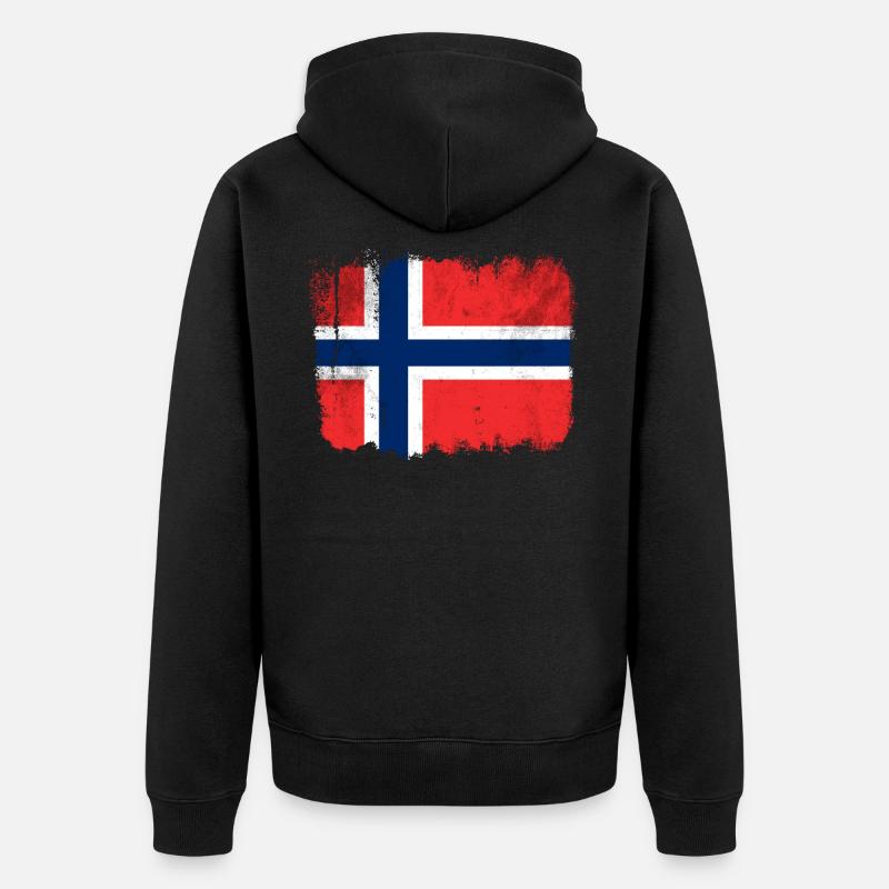 Norvège Drapeau - Veste à capuche bio Premium Unisexe - noir