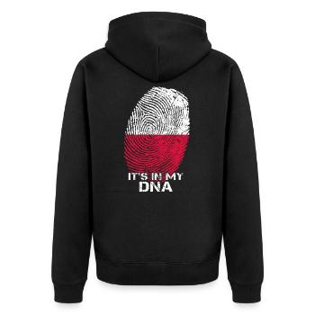 Polen ist in meiner DNA - Unisex Premium Bio Zip Hoodie - Schwarz - Hinten - Nico (187cm)