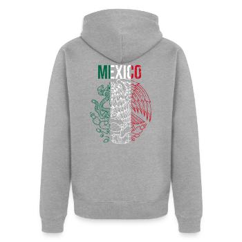 Mexique Armoiries - Veste à capuche bio Premium Unisexe - gris chiné - Dos - Nico (187cm)
