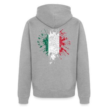 Drapeau mexique avec aigle - Veste à capuche bio Premium Unisexe - gris chiné - Dos - Nico (187cm)