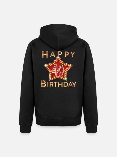 Tillykke med 40 års fødselsdag - Premium økologisk unisex-hættejakke - sort