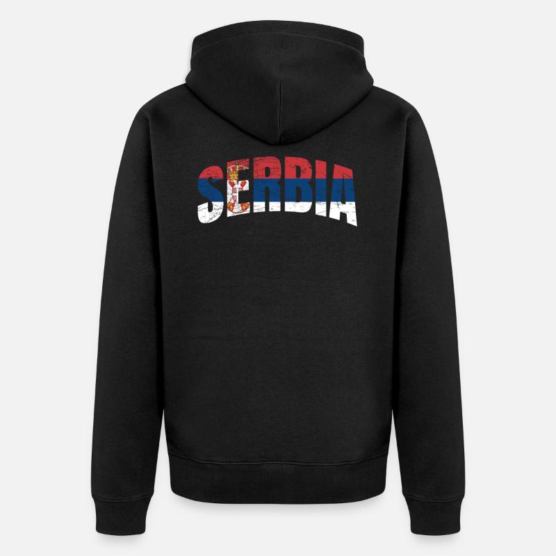 Fan de Serbie - Veste à capuche bio Premium Unisexe - noir
