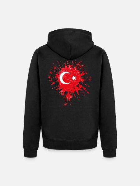 Drapeau de la Turquie - Veste à capuche bio Premium Unisexe - noir