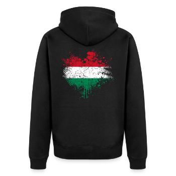 Drapeau de la Hongrie - Veste à capuche bio Premium Unisexe - noir - Dos - Nico (187cm)